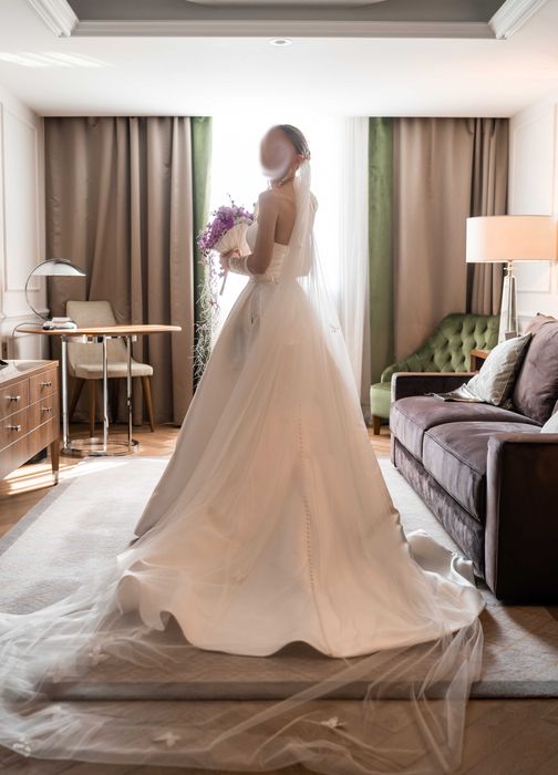 Rochie mireasa Pronovias, Sedna, XS, mikado, curățată profesional