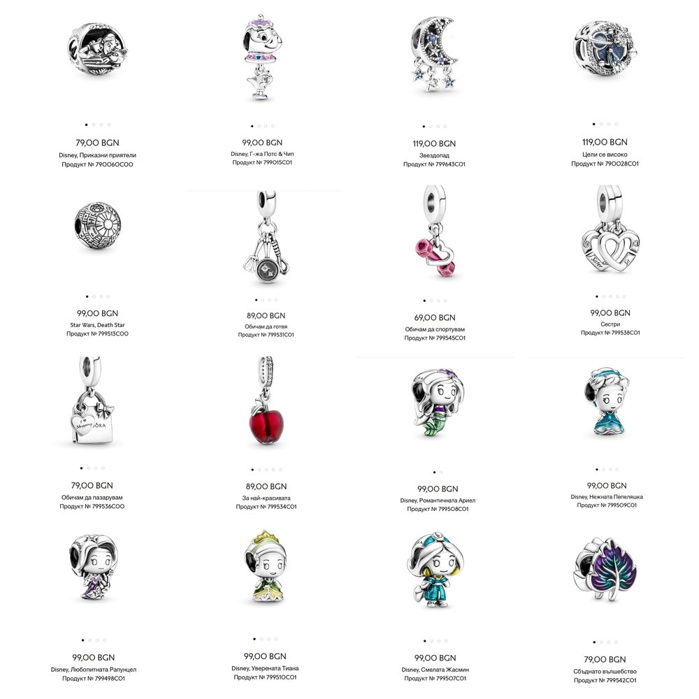 Талисмани Пандора гривни Pandora charms