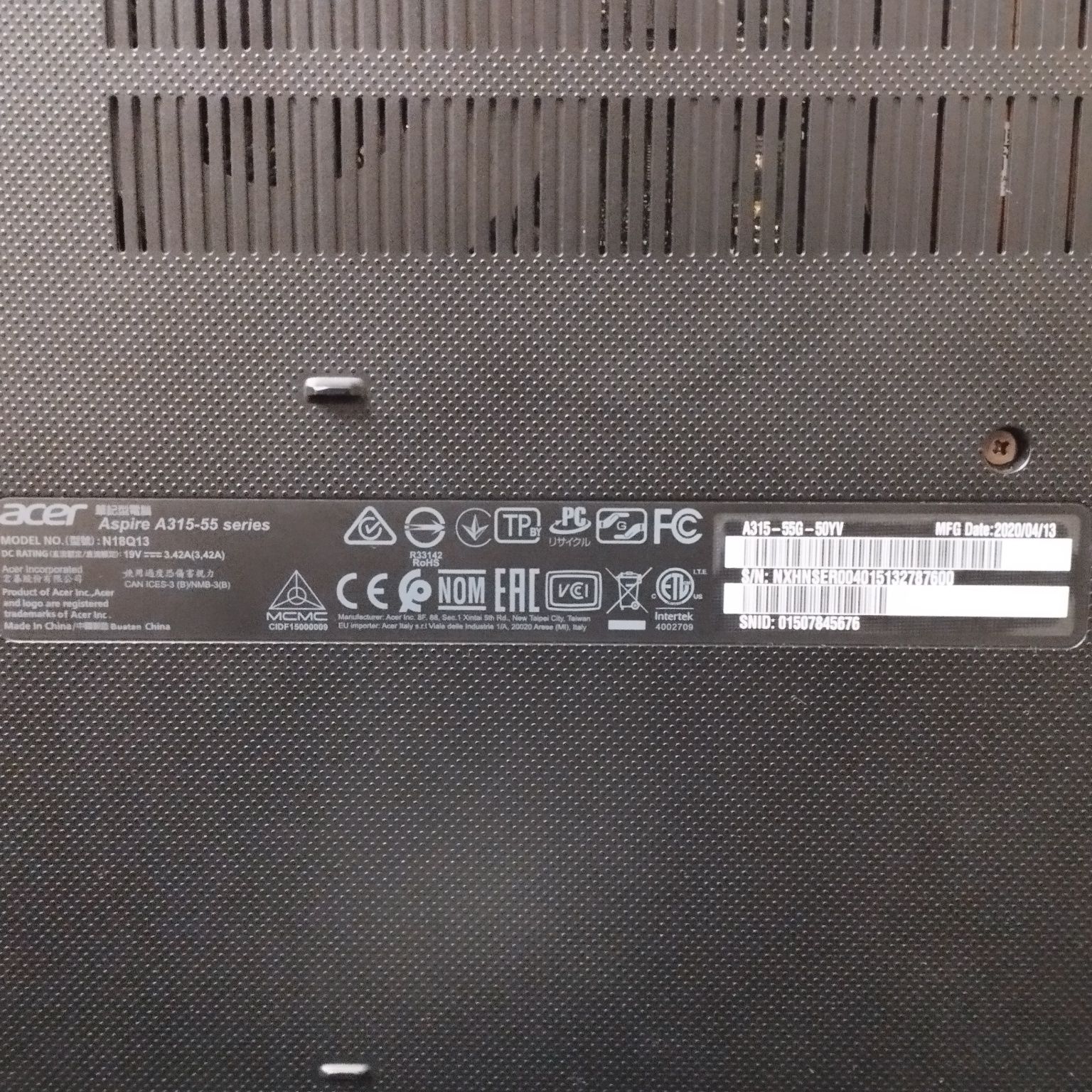 Acer Aspire A-315 55A