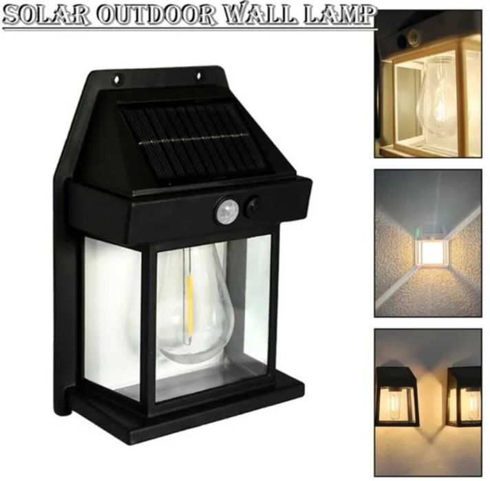 Set 2 felinare/Lampi solare de exterior cu senzor miscare,panou solar