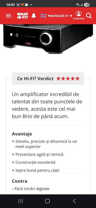 Amplificator Rega brio r