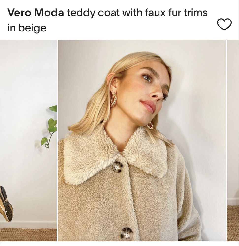 Vero moda дамско дълго палто тип teddy
