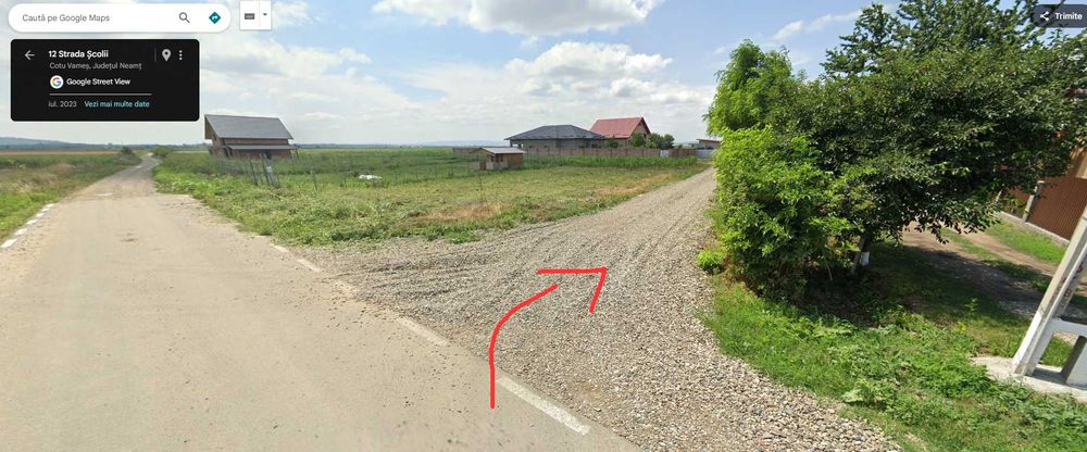 Van teren intravilan Cotu Vames latime aprox 10 m aprox 3400m2