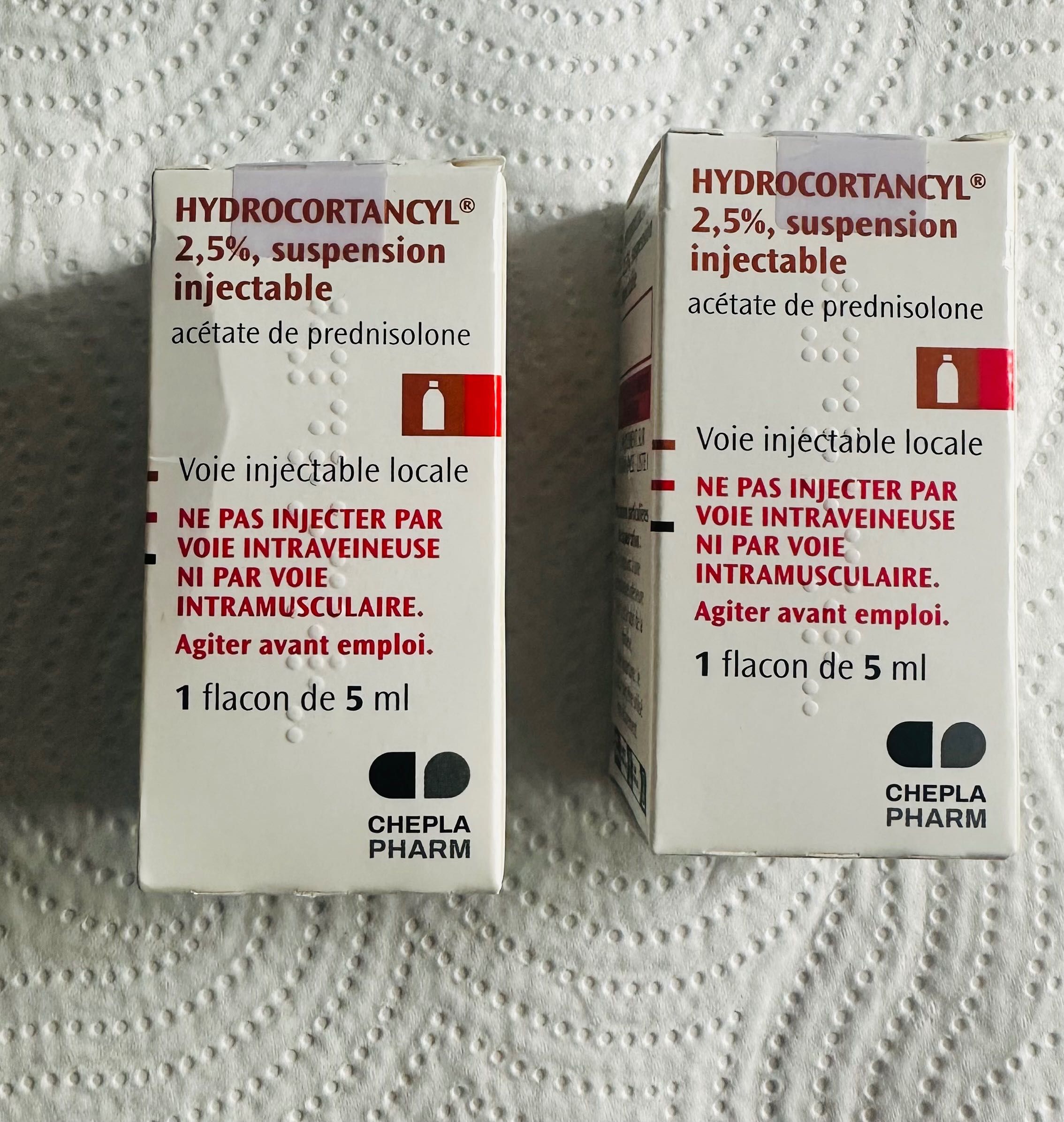 Infiltrație Coloanǎ Franța HYDROCORTANCYL 2,5%, suspension injectabil