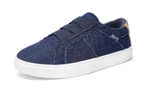 Tenisi STQ, marimea 39, denim, casual, cu sireturi elastice, bleumarin