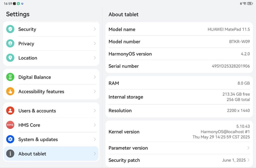 Huawei MatePad 11.5 8/256 Blue holati yangi