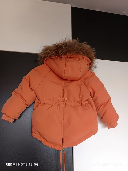 Combinezon cu umplutura din puf de gâscă+blana naturala