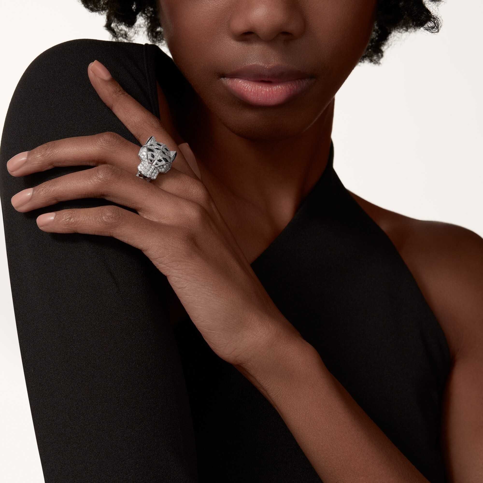 CARTIER Panthere de Cartier Big White Gold Diamonds Пръстен