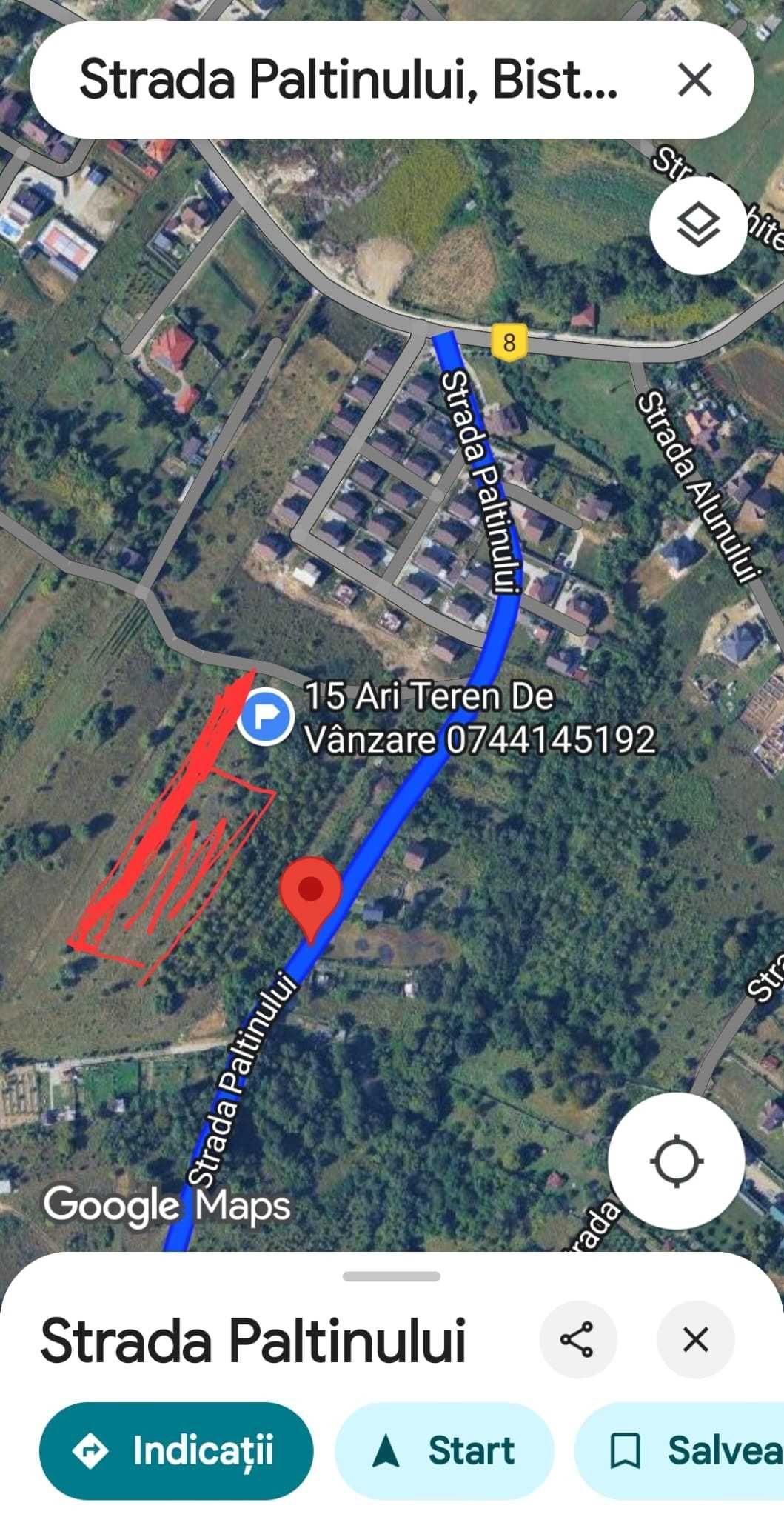 Teren 15 ari cu verdeata si panorama superba Str Paltinului Bistrita