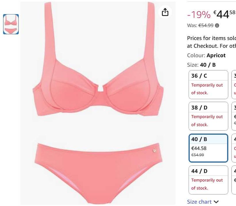 s.Oliver LM - Bikini Soft Розов сет бикини Бански комплект НОВ