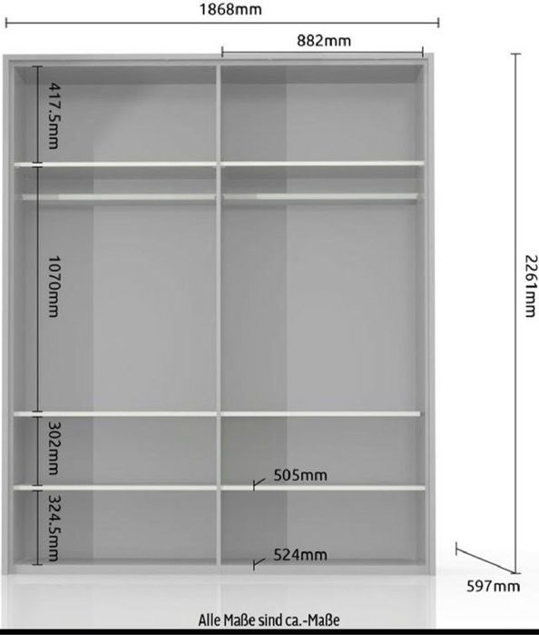 Dulap cu patru usi Piano iluminare LED , 187 cm