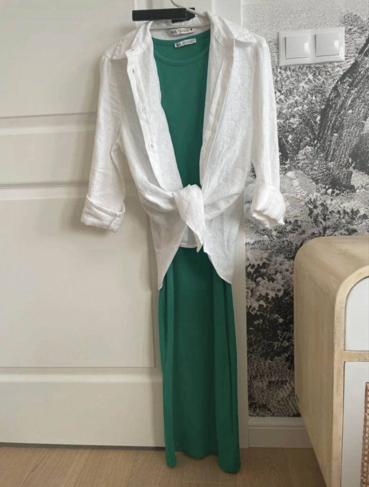 Rochie verde Zara midi, S