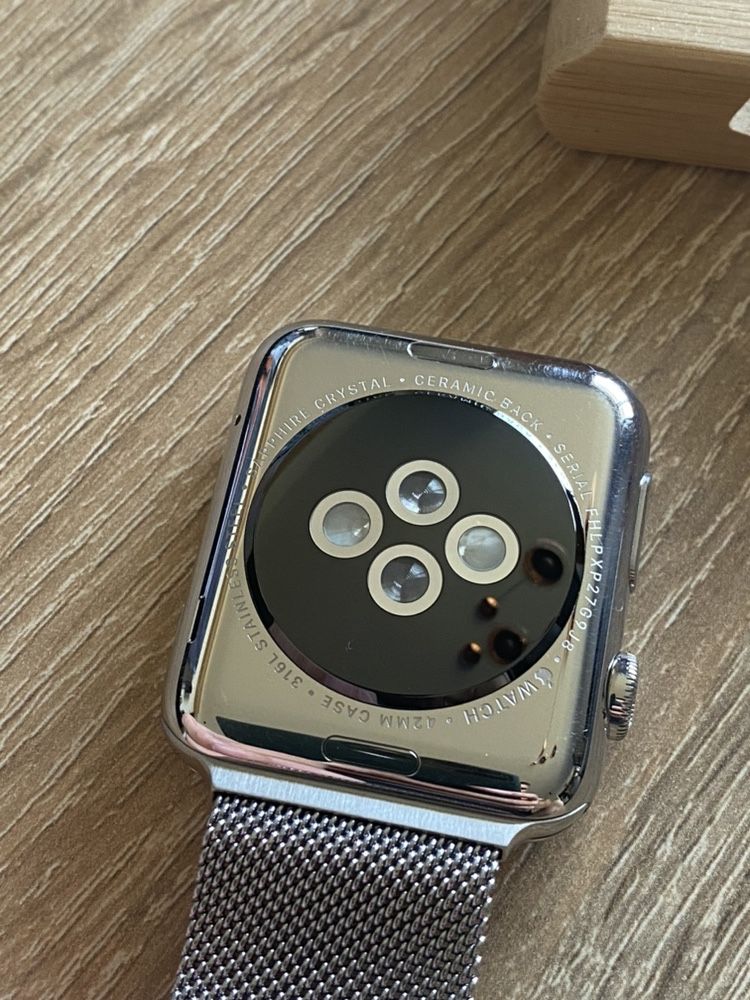 Apple Watch 42mm First Edition Stainless Steel & bratara Milanese Loop