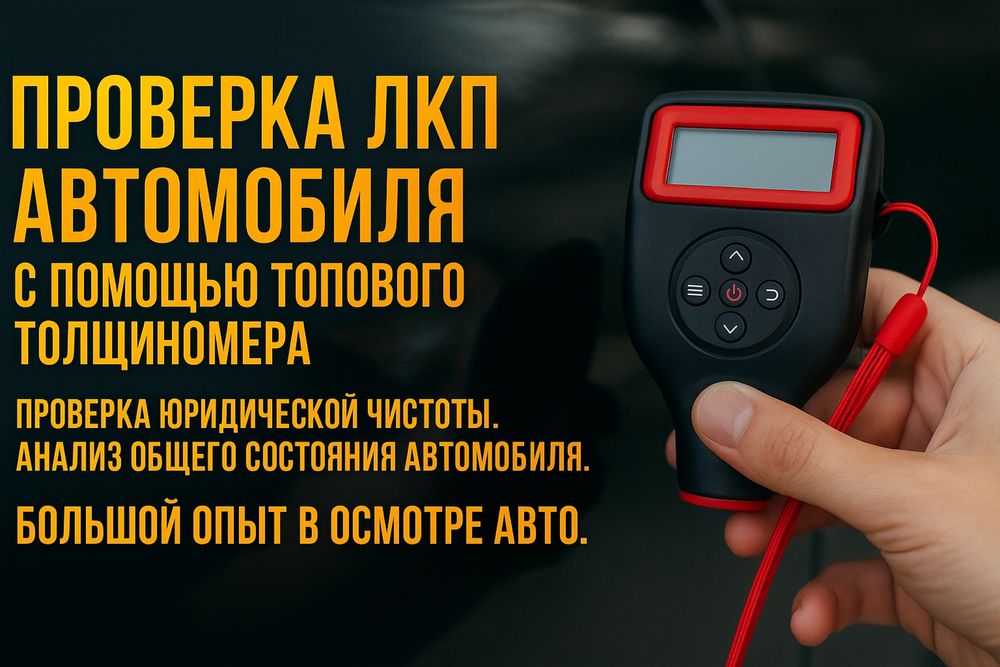 Проверка кузова толщиномером, проверка юридической части, автоподбор.