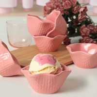 Комплект 6, купа за закуска/сос, Keramika, керамични, Розово, 11 cm