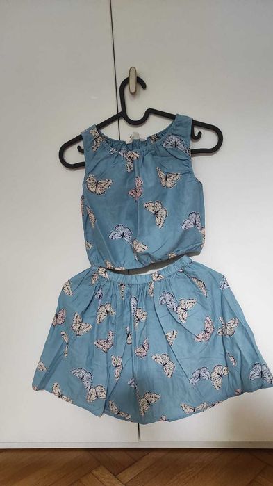 Compleu H&M fusta si bluza fete marime 128 cm