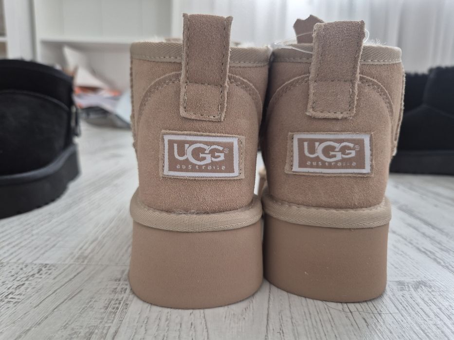 Cizme  UGG mini Bej / botine ugg piele naturala