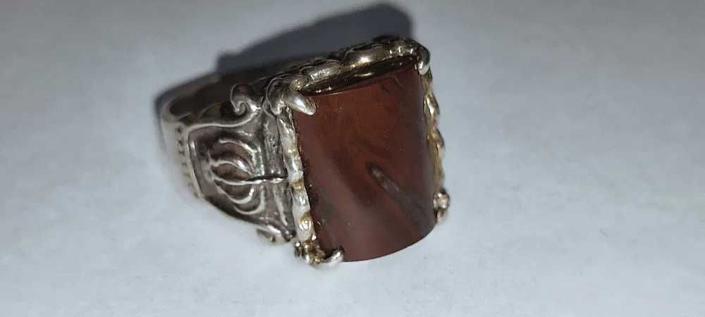 Кольцо серебряное мужское с камнем ЯШМА