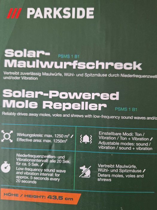 Dispozitiv solar contra daunatorilor de camp Solar Repeller, max625 m²