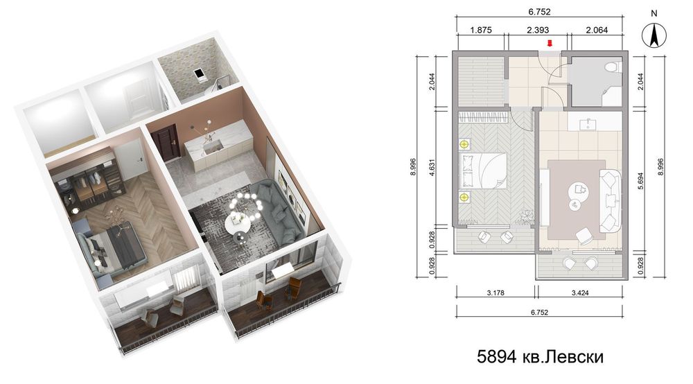 Продава се Двустаен апартамент в Варна, Левски - 66 кв.м за 1666 €/кв.м - Снимка #6