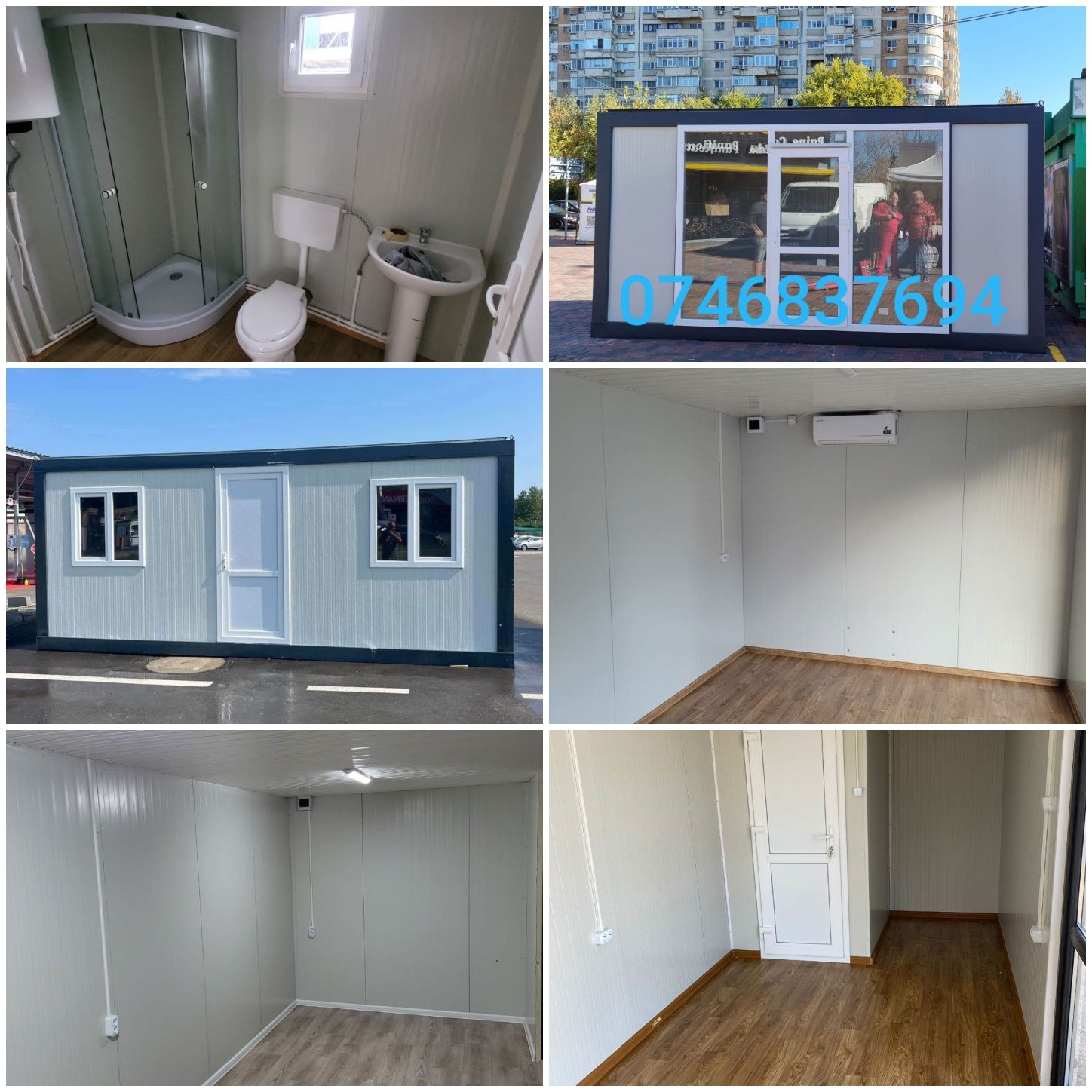 Vand container modular pentru birou șantier,  vestiar, grup sanitar