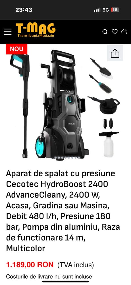 Aparat de spalat cu presiune cecotec