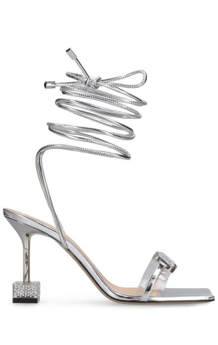 Sandale Mach & Mach cu snur pe glezna si cristal