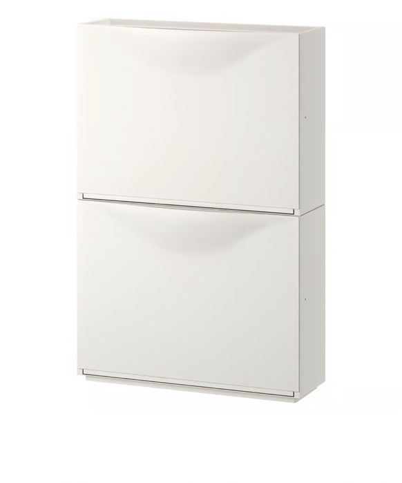 TRONES Dulap pantofi/depozitare, alb, 52x18x39 cm 2 buc
