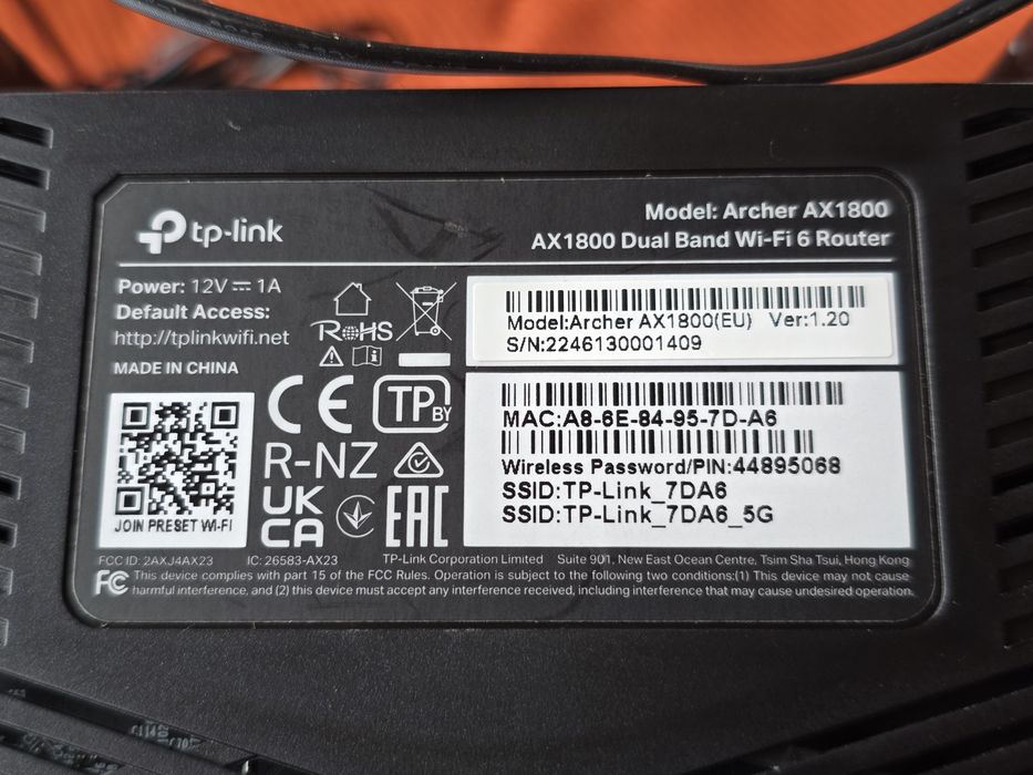 Wi Fi Рутер TP LINK Archer AX 1800
