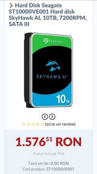 Hard Disk Seagate ST10000V SkyHawk Ai, HDD 10TB, SIGILAT