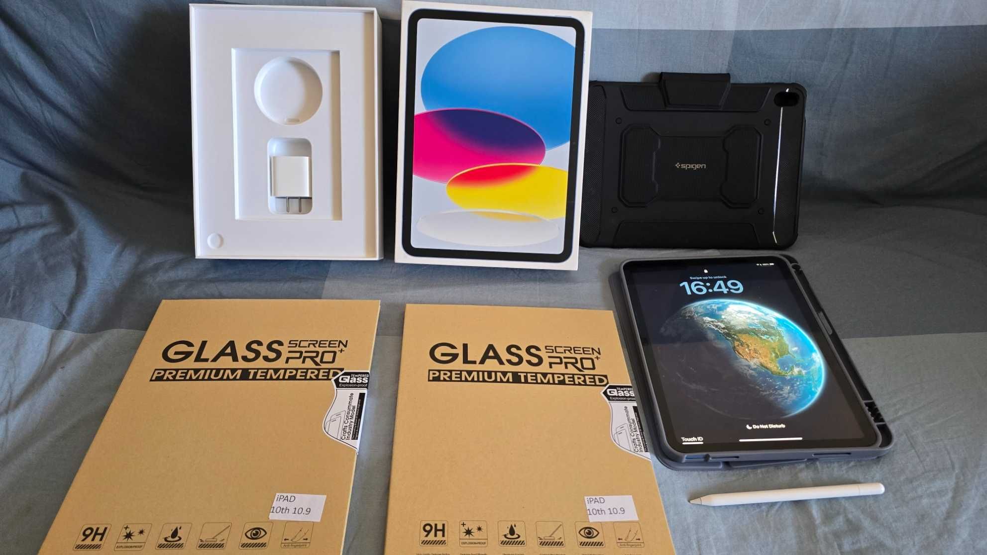 Ipad 10, 10.9,  256GB, 2 Huse, 2 Folii Sticla, si Apple Pencil