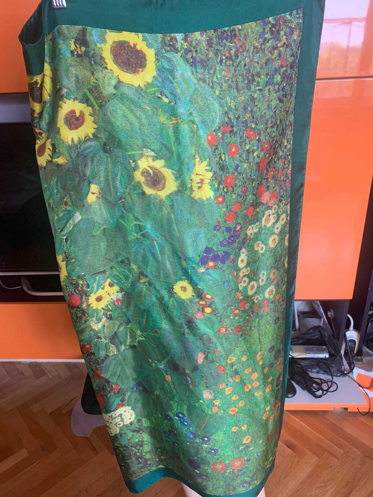 Копринен шал с репродукция на картина на Gustav Klimt