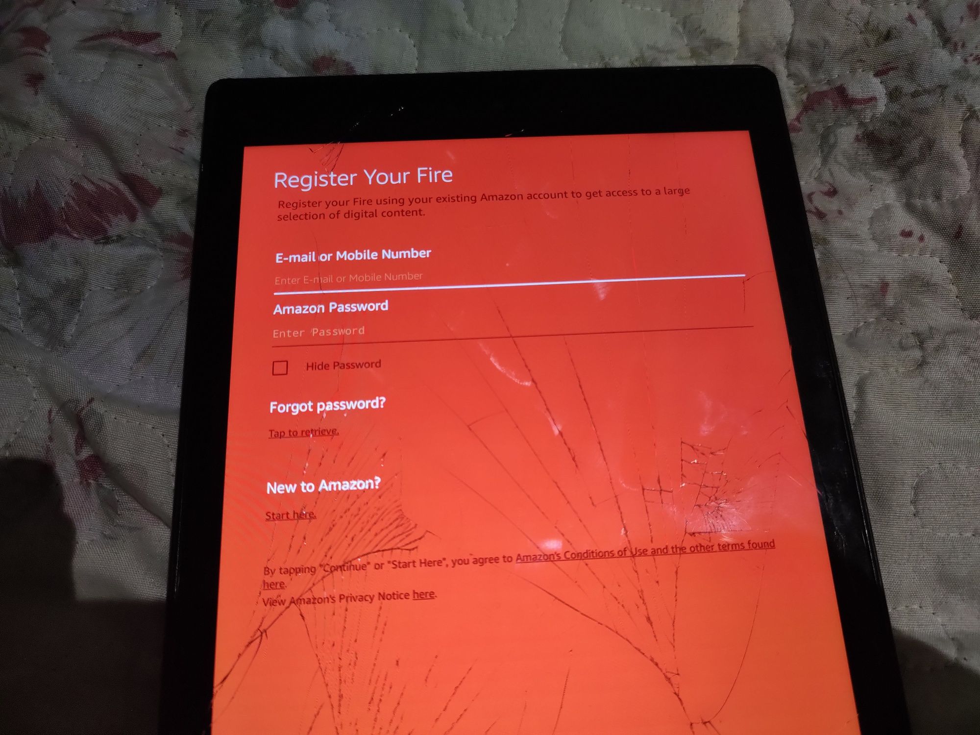 Amazon-tableta (are display fisurat)
