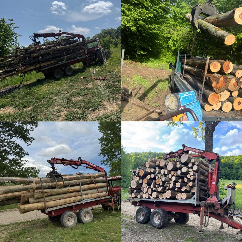 Remorcă forestieră basculabilă