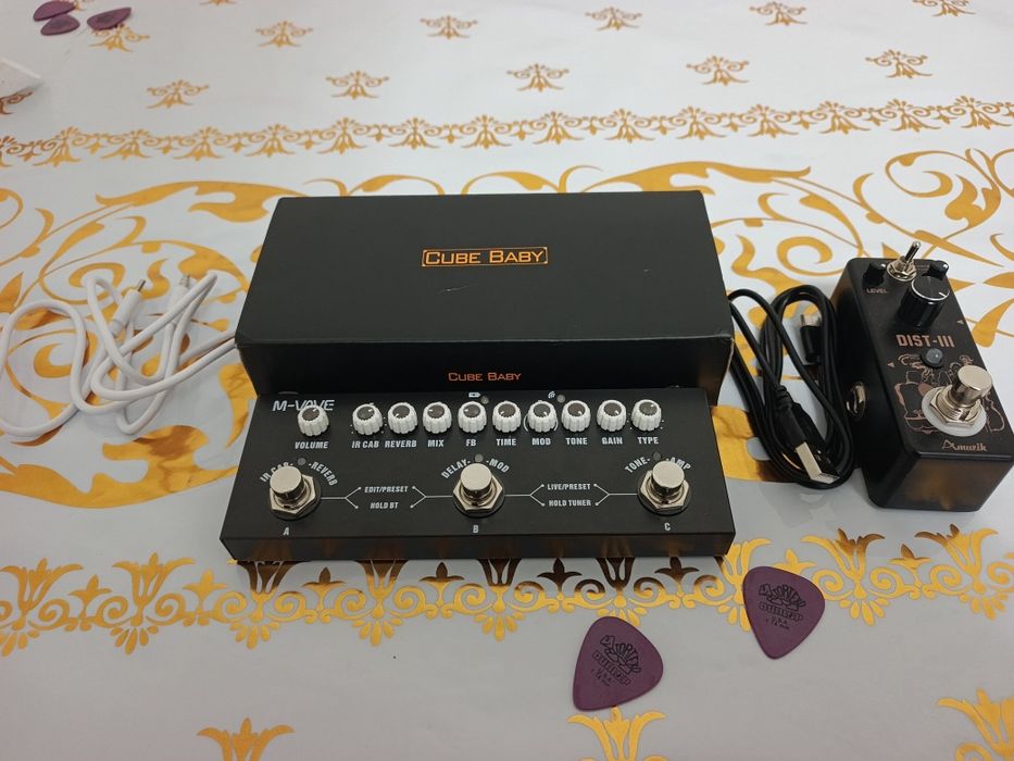 Гитара. Гитарный процессор m vave cube baby +педаль дистрошн