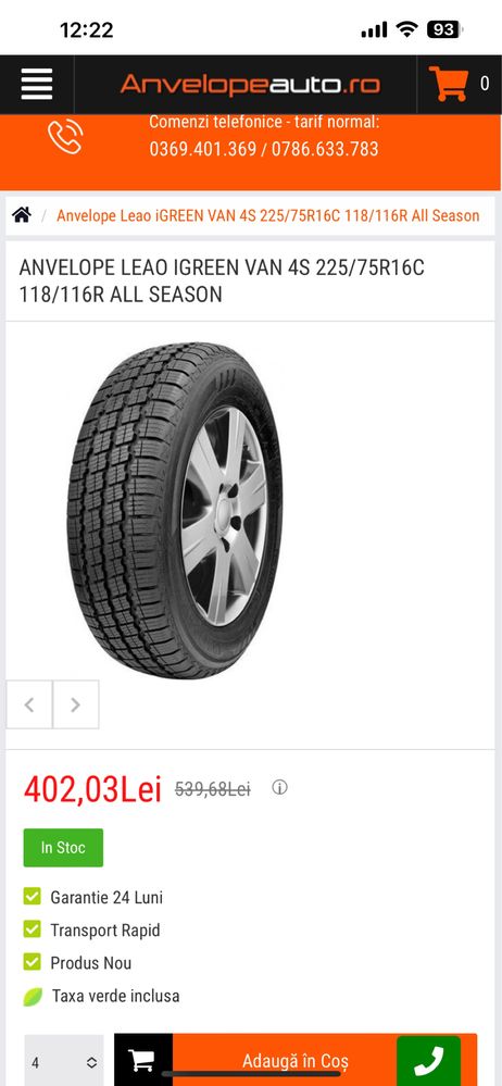 Anvelope Leao 225/75/r16c/ 118/116R