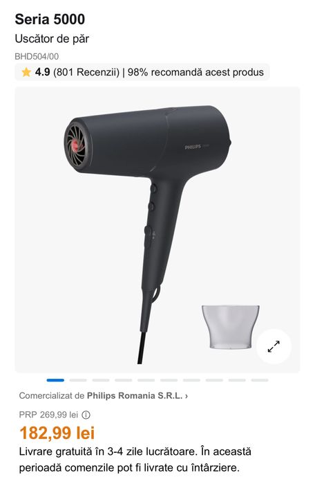 Uscator par Phillips BHD504