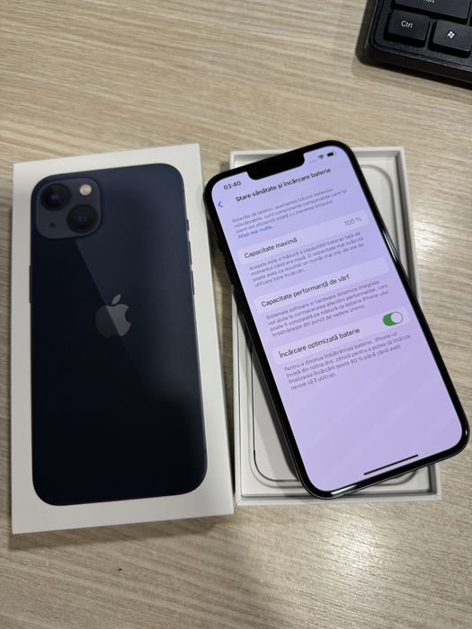 iPhone 13, 128GB, 5G, Midnight, Impecabil/CA NOU, 19 Cicluri Incarcari