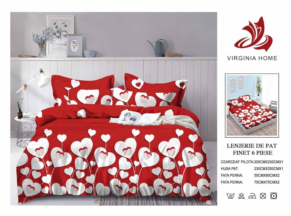 Lenjerie de pat FINET 6 piese – Calitate premium