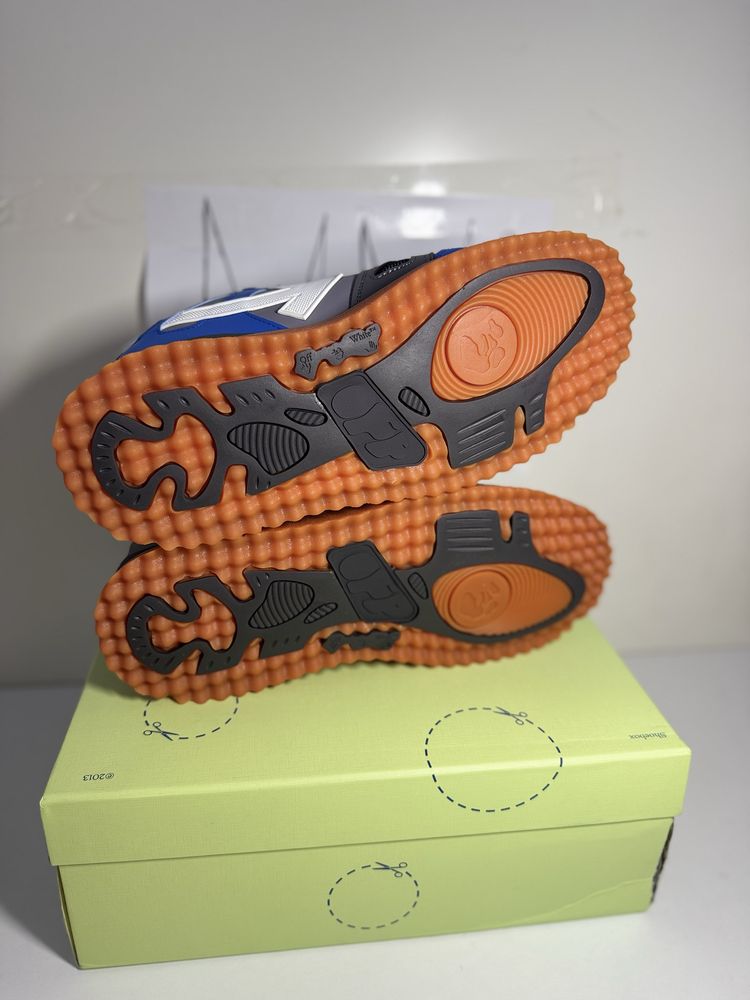 Off-White Sponge Mid-Top Sneakers 'Blue White Grey Tan'