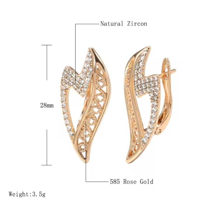 GP13, cercei placati aur 14k,incuietoare sigura,noi/marcati,zirconiu