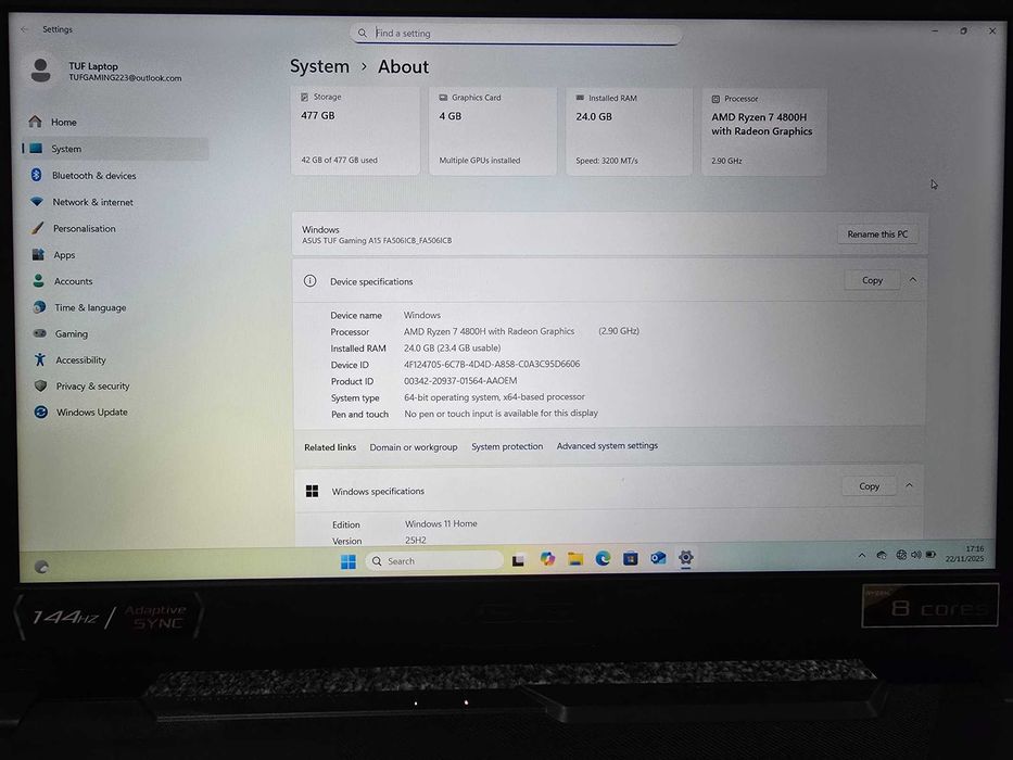 Laptop ASUS TUF Gaming A15