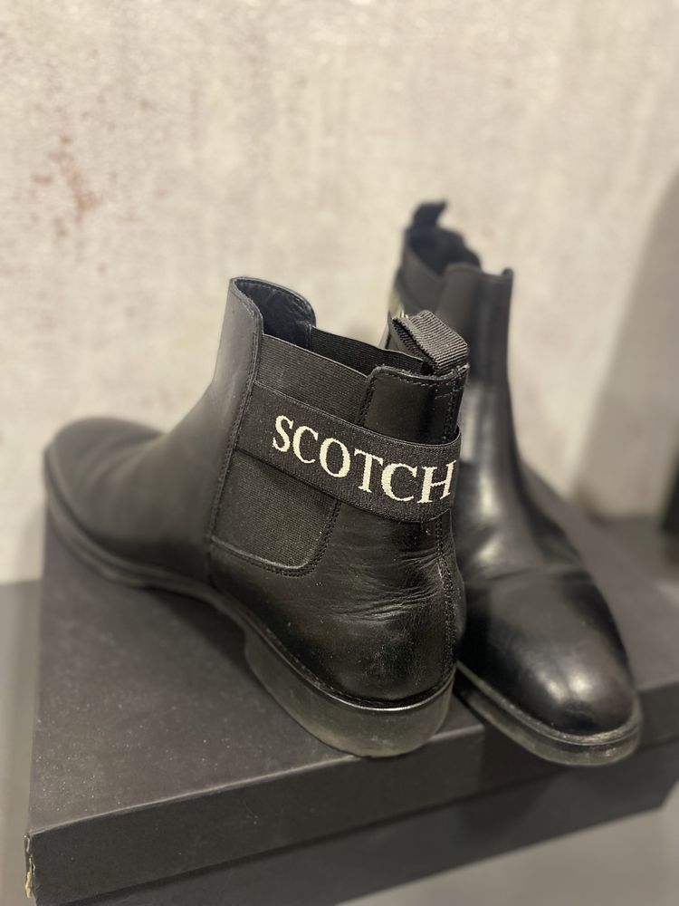 Мъжки черни кожени обувки Scotch&Soda