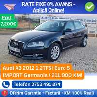 Posibilitate rate /Oferim Garanție~Audi A3~2012~1.2 benzina~E5