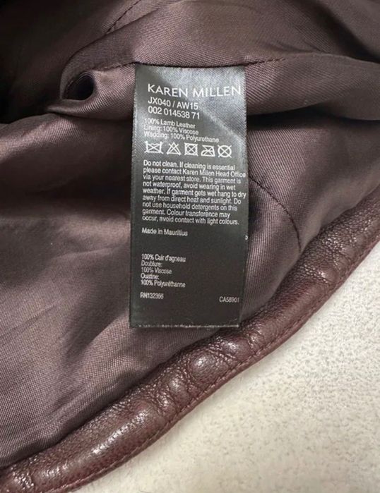 Естествено кожено яке Karen Millen S