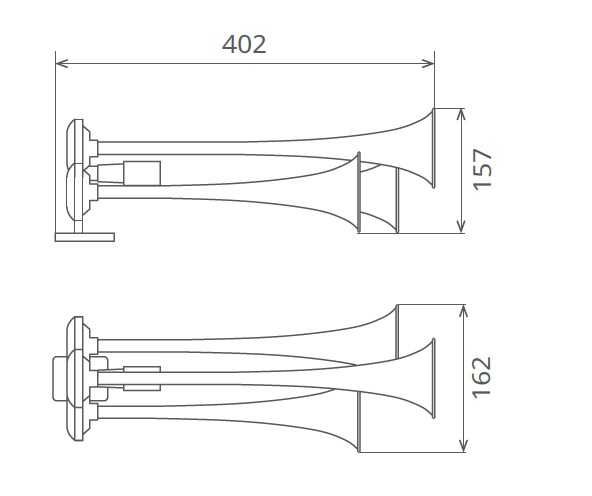 24V Въздушна Тромба Клаксон 6–8 бара 118dB 3 хромирани тръби Камиони