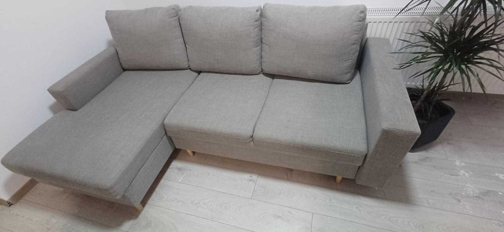 Canapea IKEA gri, 235 x 147 x 61, spatiu depozitare