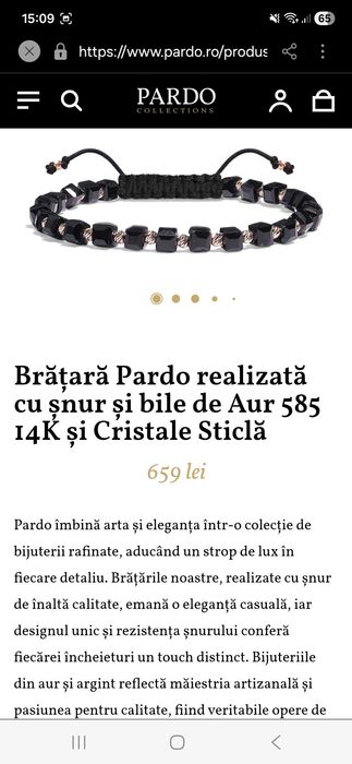 Brătară Pardo 16 bilute aur 16 k