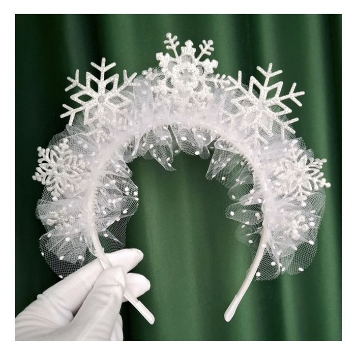 Новогодний ободок для костюма снежинки