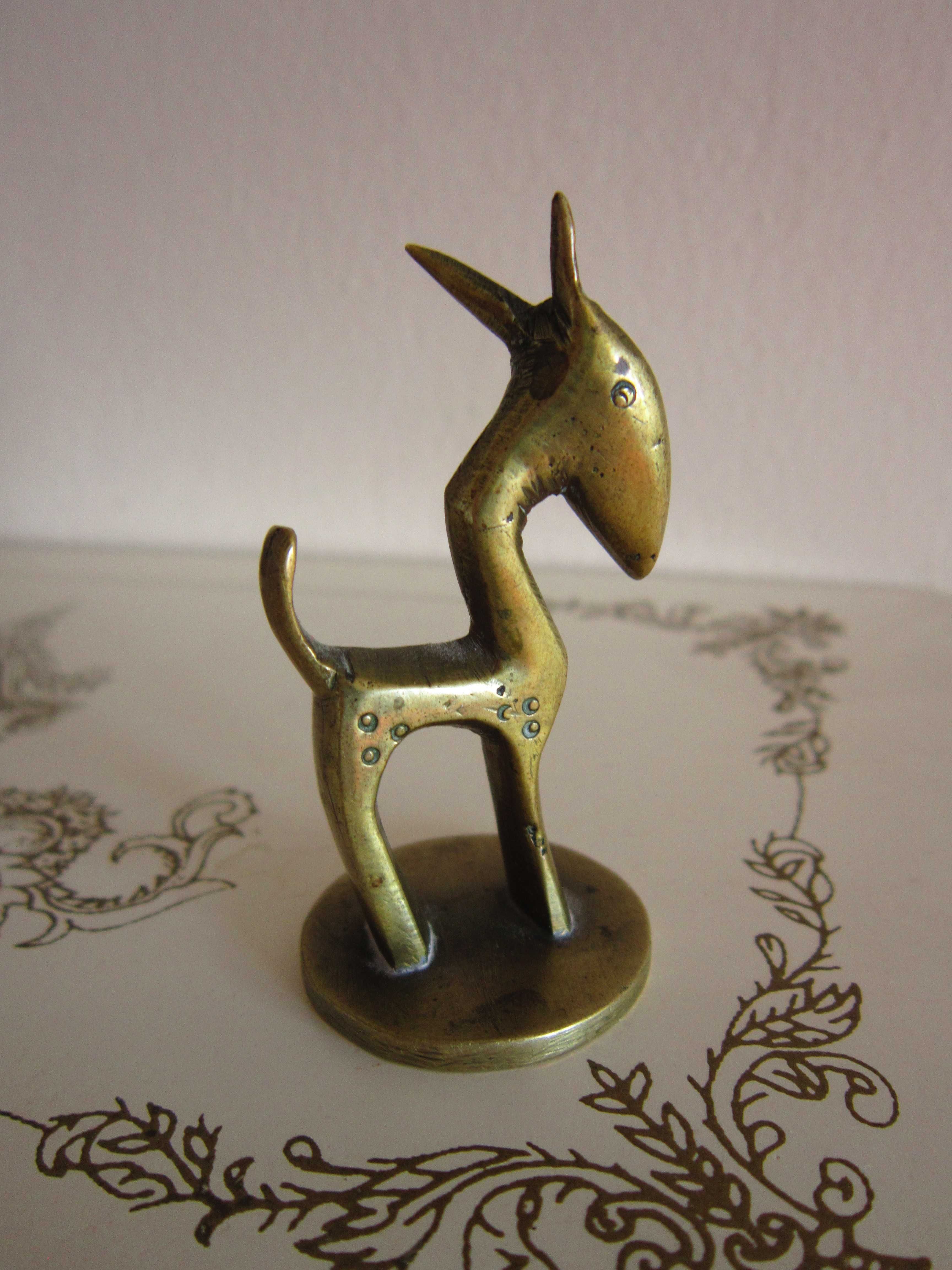 cadou rar Magar miniatura Art Deco vintage Donkey bronz masiv